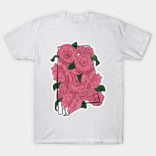 Alabama and State Flower Camellia T-Shirt